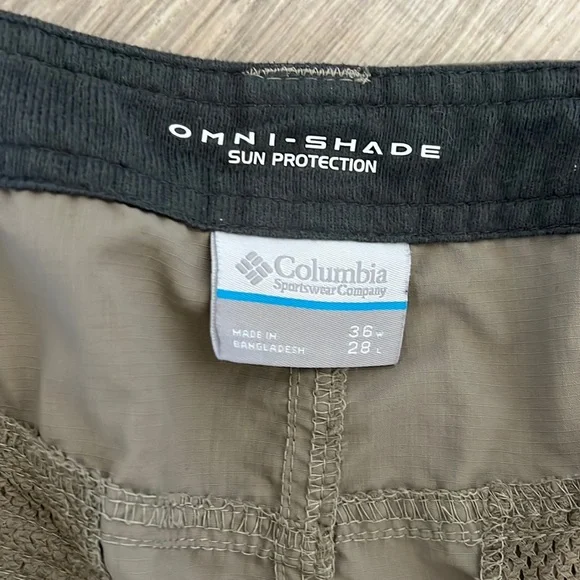 Columbia Omni-shade sun protection 36w 28l Zip Off legs shorts/pants - Picture 4 of 11